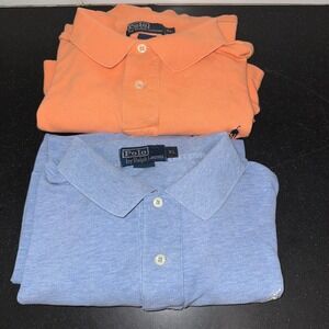 Polo Ralph Lauren Polo Shirt Mens XL Lot of 2 Blue Orange